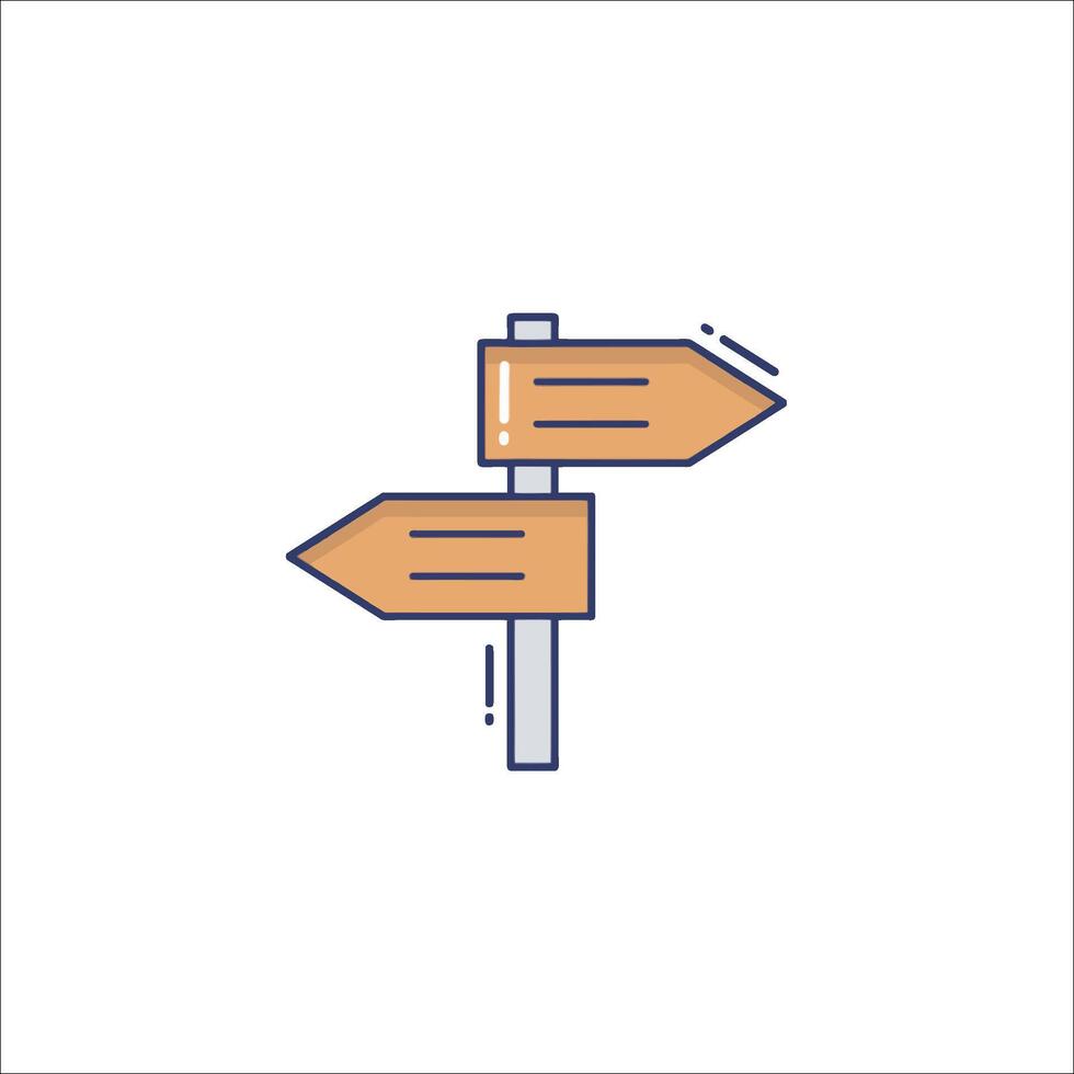 A sign pointing to the right and left vector