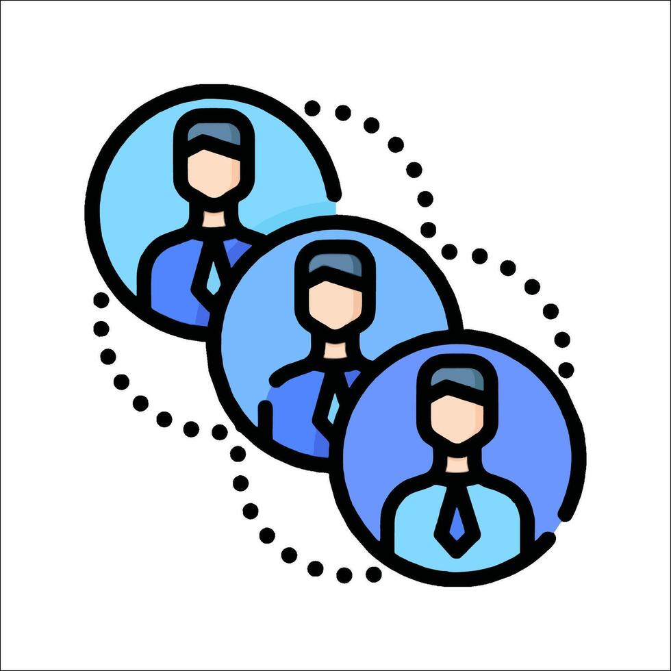 A group of people in business attire are shown in a circle vector