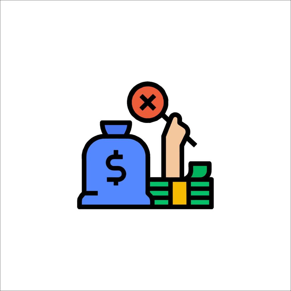 A hand holding a dollar bill and a bag vector