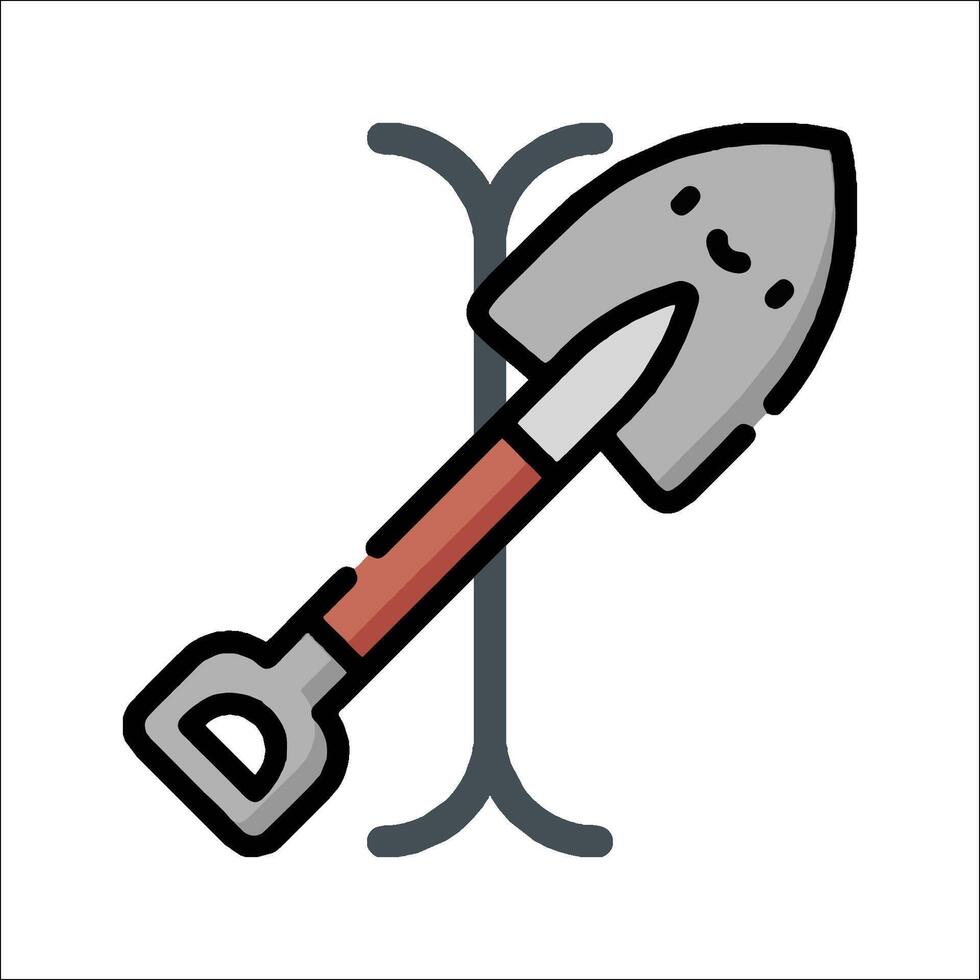 A shovel with a handle and a handle vector