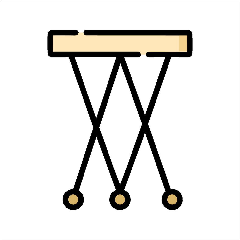 A simple icon of a table with four legs vector