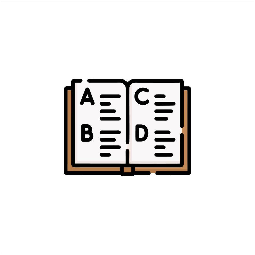 An open book with a pencil and a pencil on it vector
