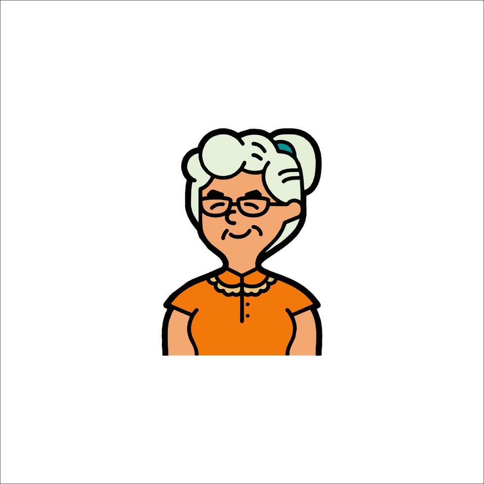 An old woman with glasses and a smile vector