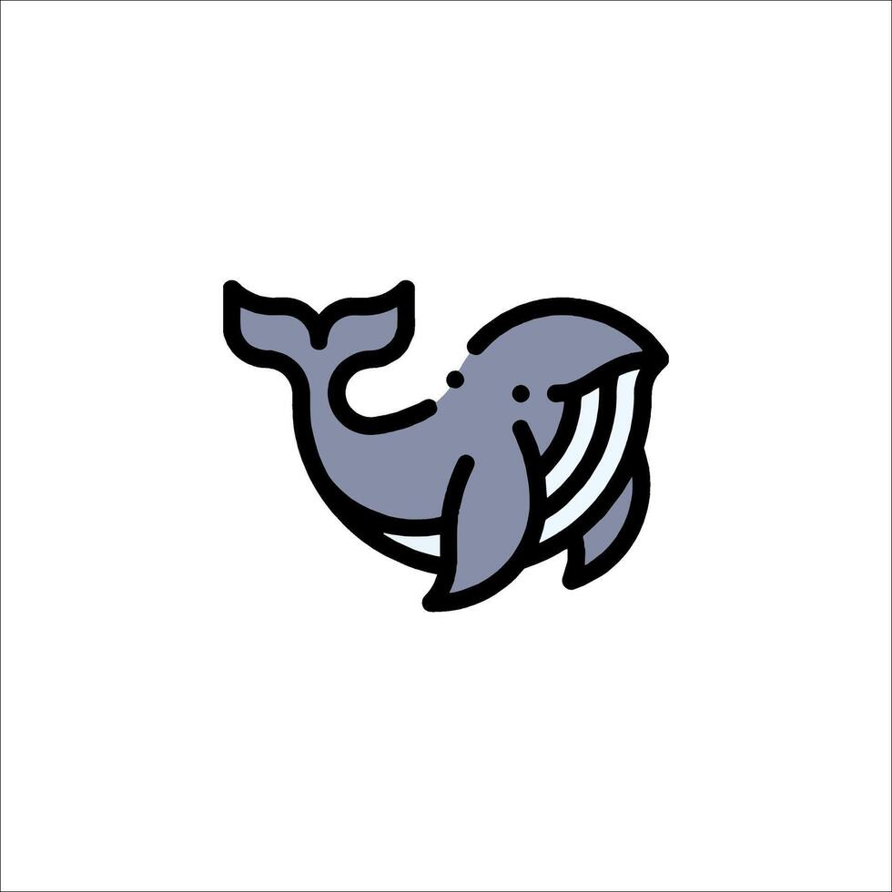 A whale with a black and white striped tail vector