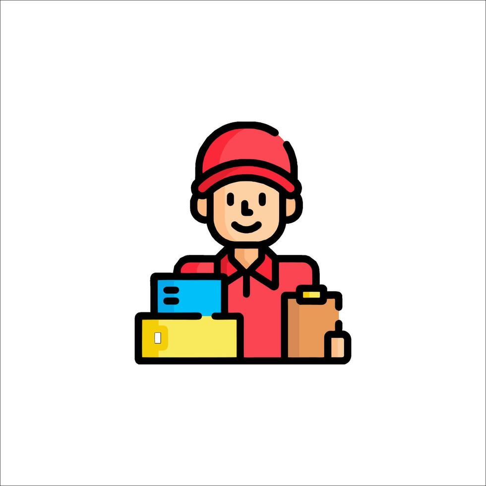 Delivery man icon illustration vector
