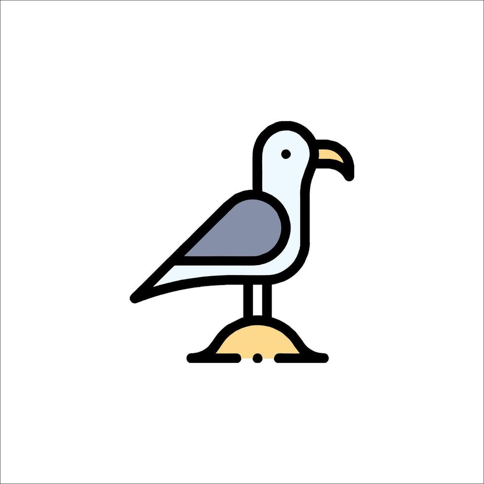 A seagull is standing on a rock with a bird on its head vector