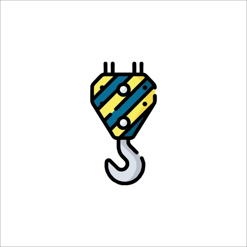 A blue and yellow hook on a white background vector