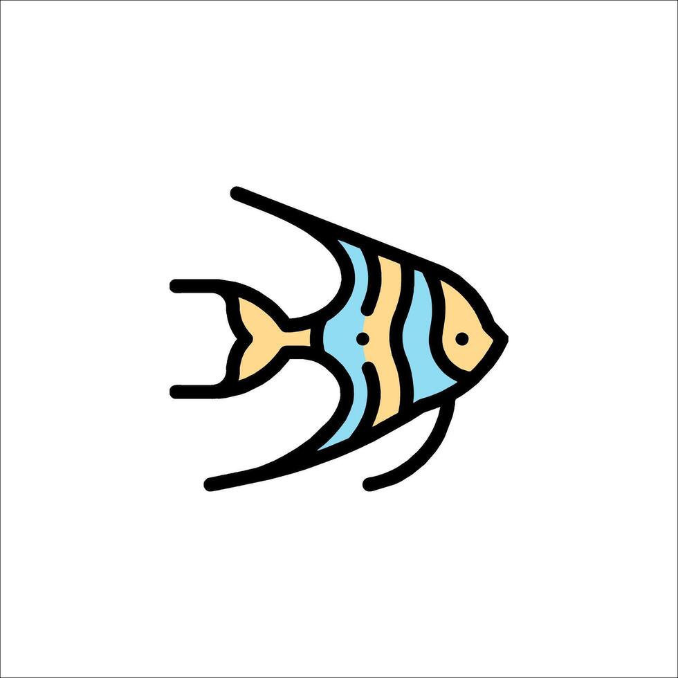 A fish icon in a line style vector