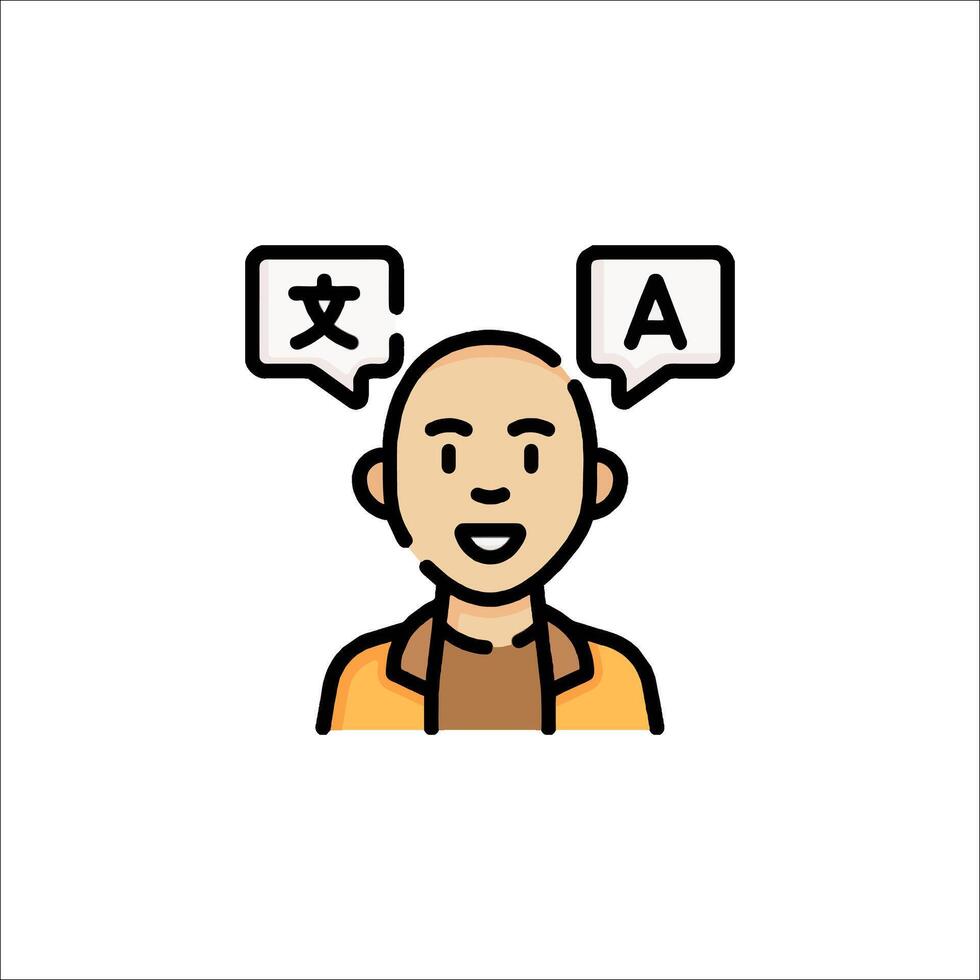 A man with speech bubbles above his head vector