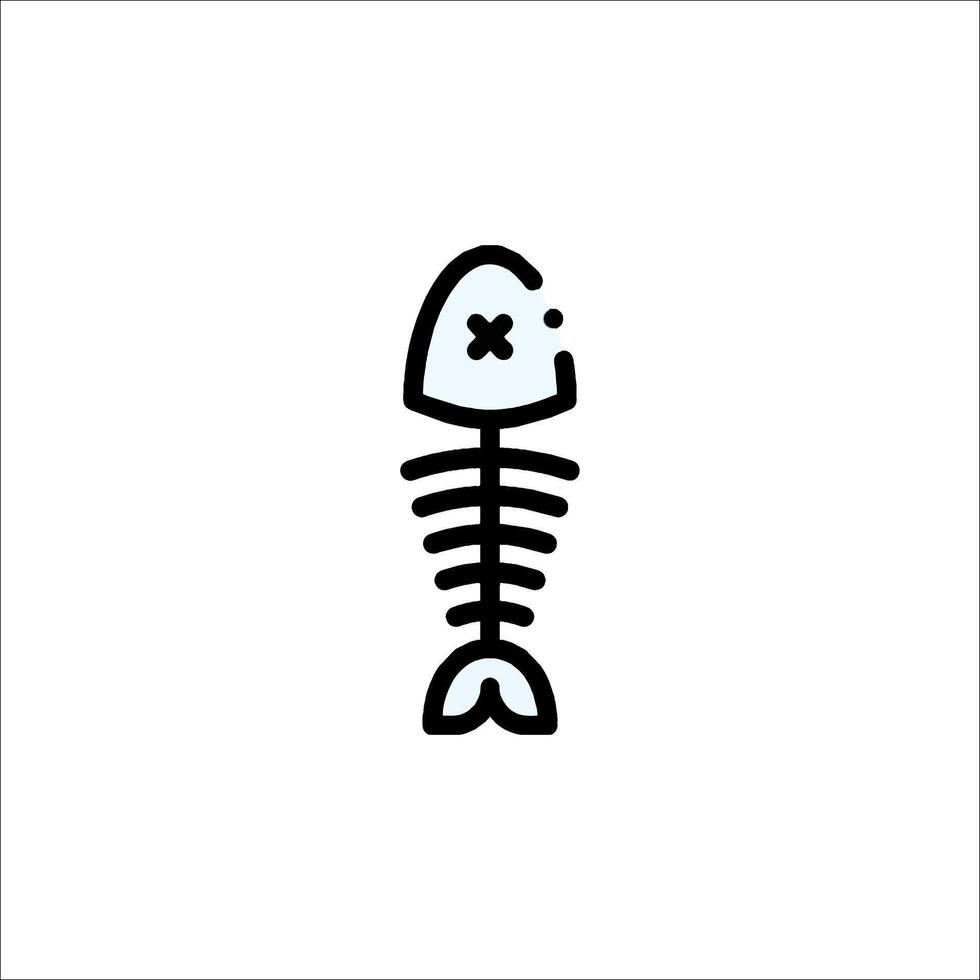 A fish skeleton icon on a white background vector