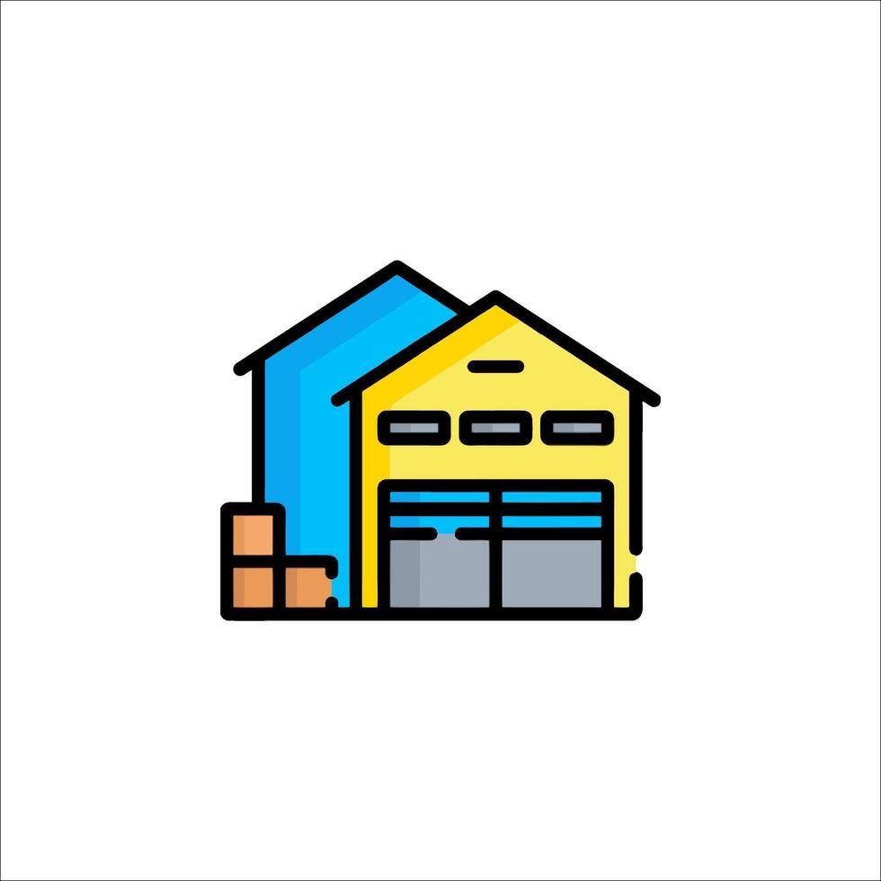 A house with a garage and a truck vector