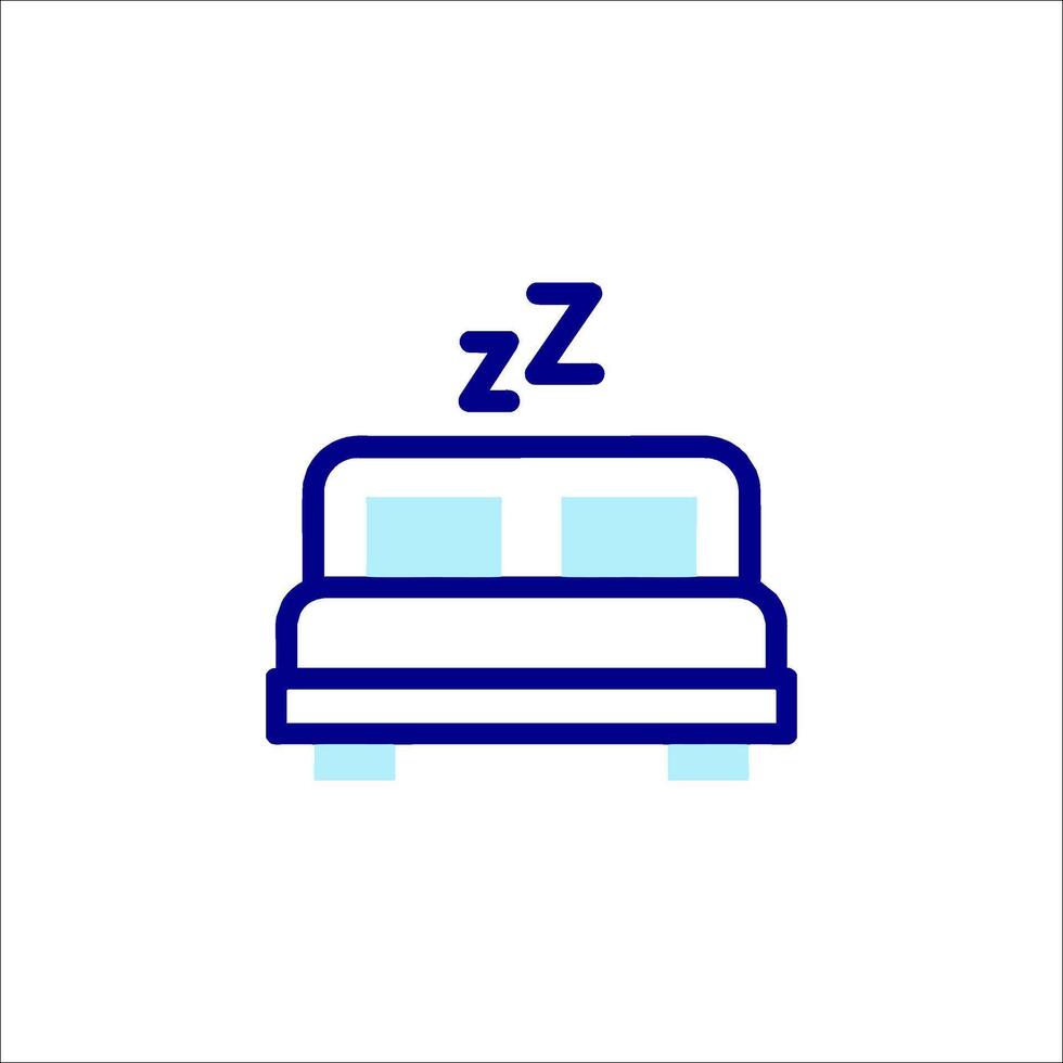 A bed with a pillow and a pillow on top vector