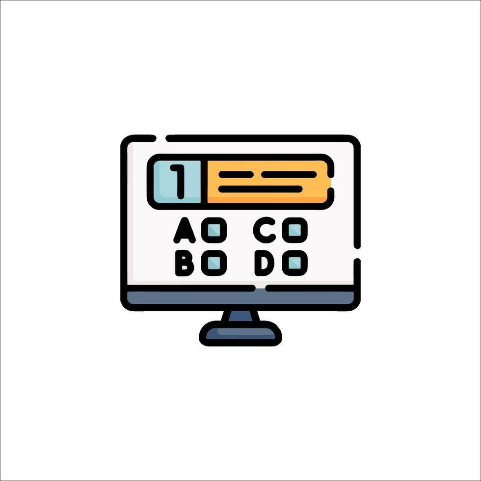 A computer monitor with a question mark on it vector