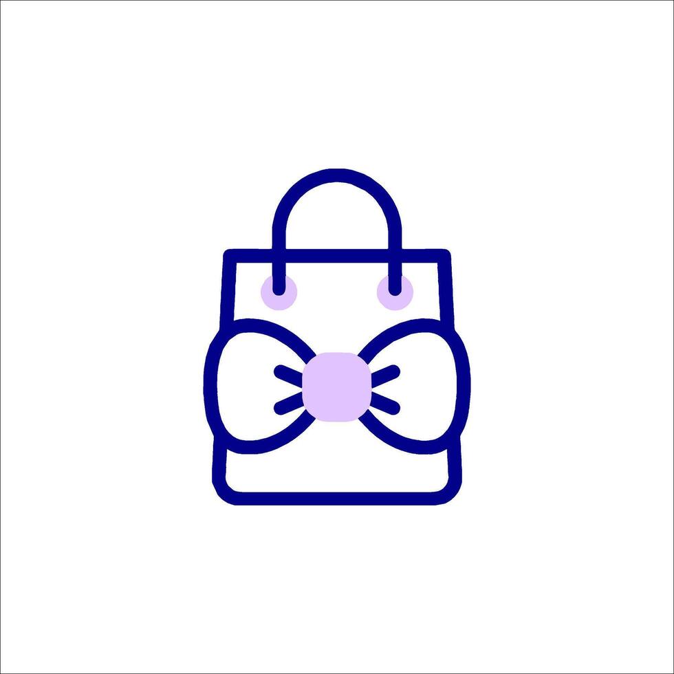 A shopping bag with a bow on it vector