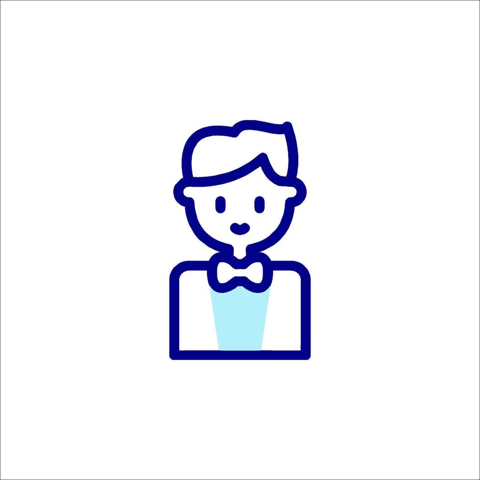 A man in a bow tie icon vector