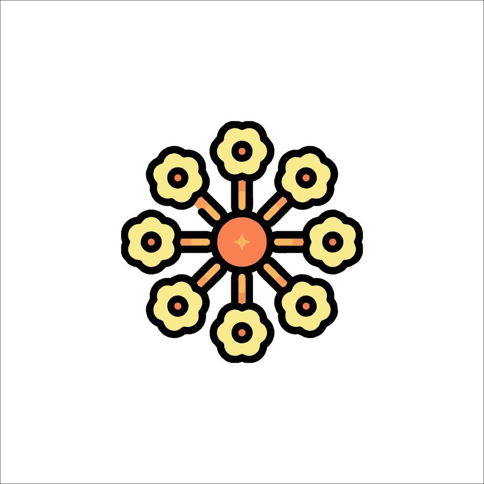 A flower icon with a circle in the center vector