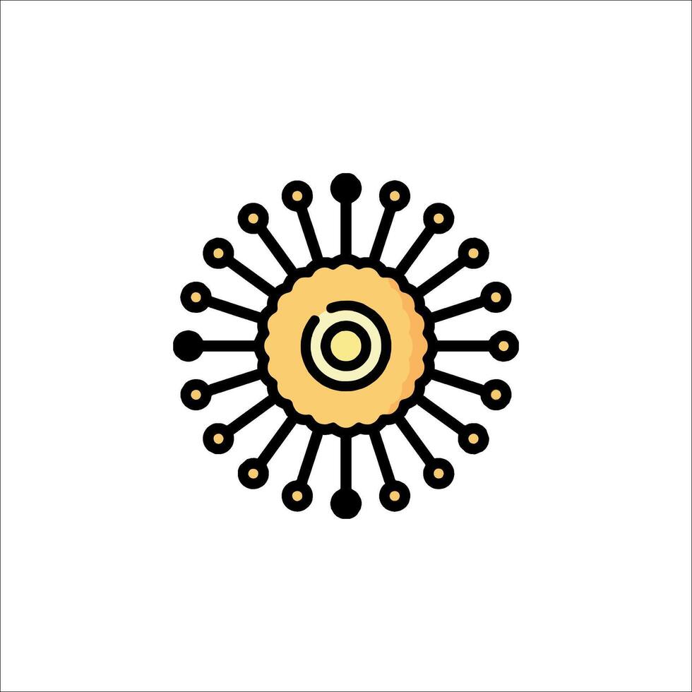 A sun with a circle on it vector