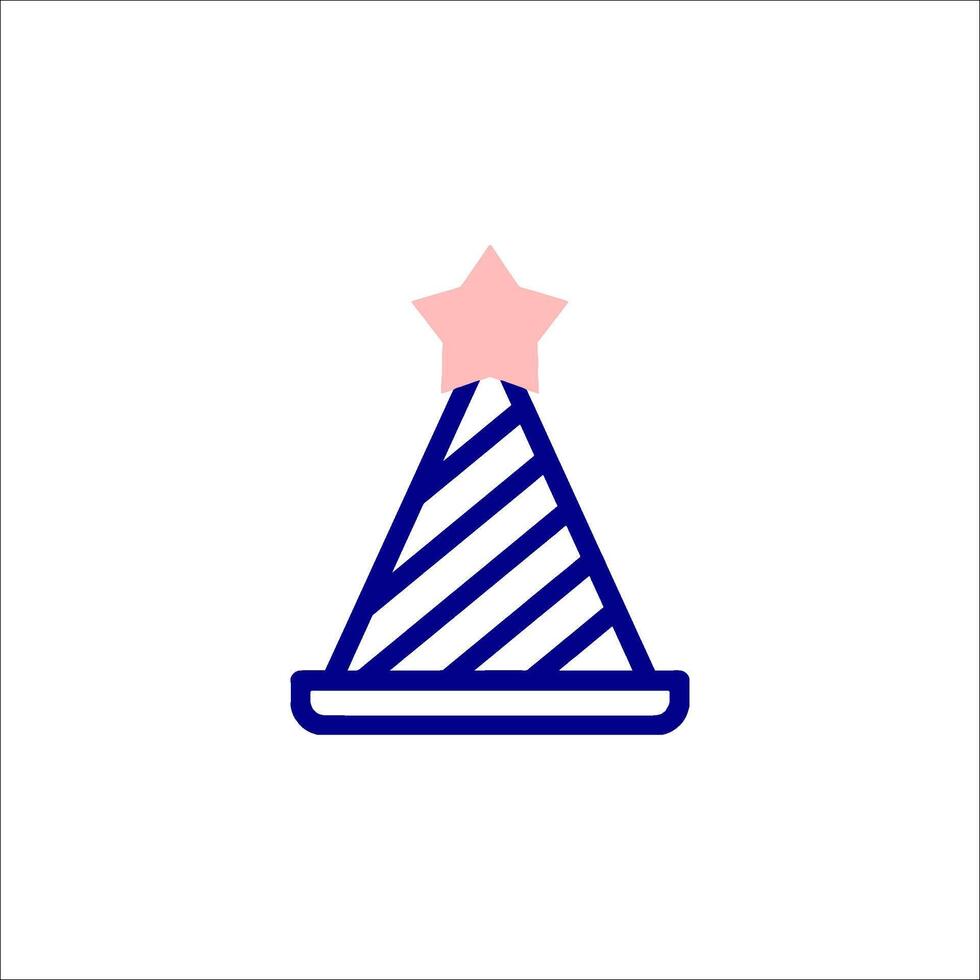 A birthday hat icon with a star on top vector