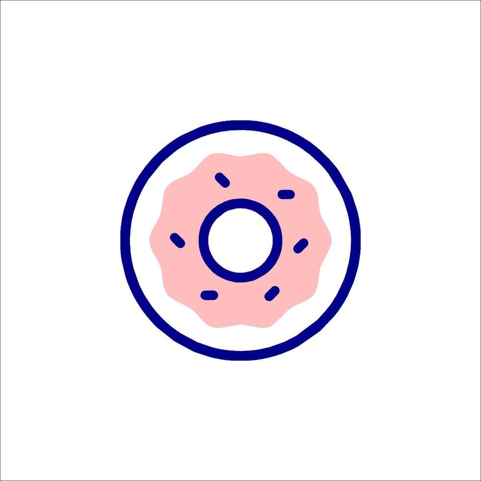 A donut icon in a flat line style vector