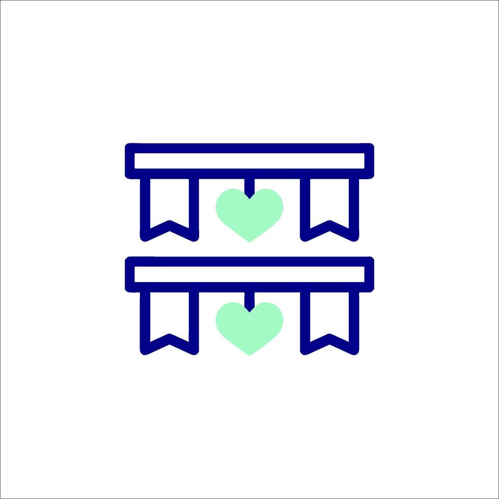 Two hearts hanging from a ribbon banner vector