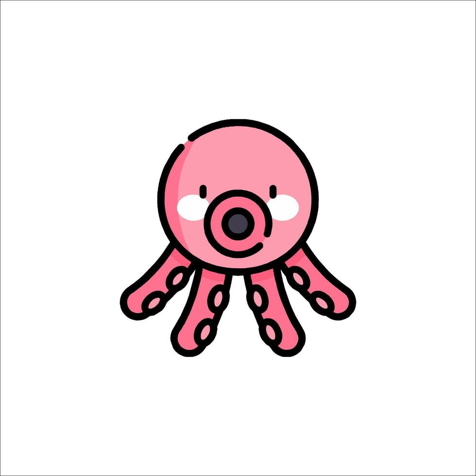 A pink octopus with a camera on its head vector