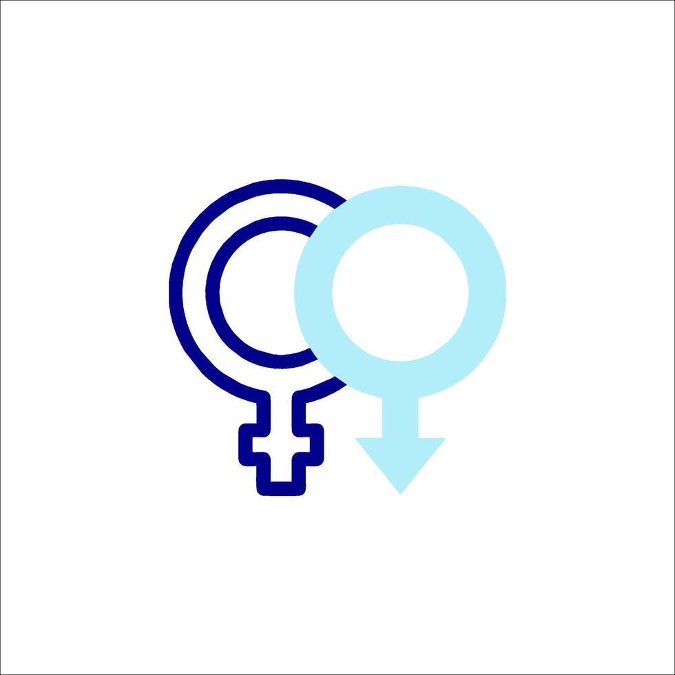 A male and female symbol on a white background vector