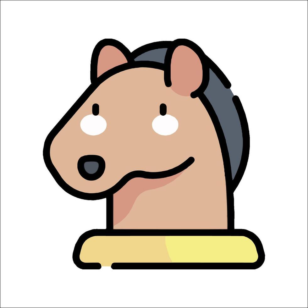 A cartoon horse head with a black nose vector