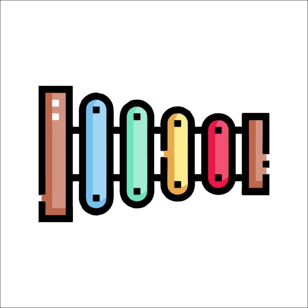 A colorful line of musical instruments on a white background vector