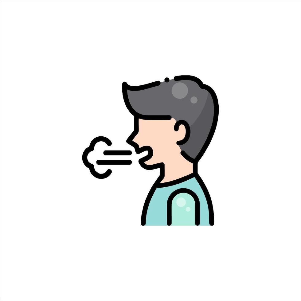 A man blowing smoke out of his mouth vector