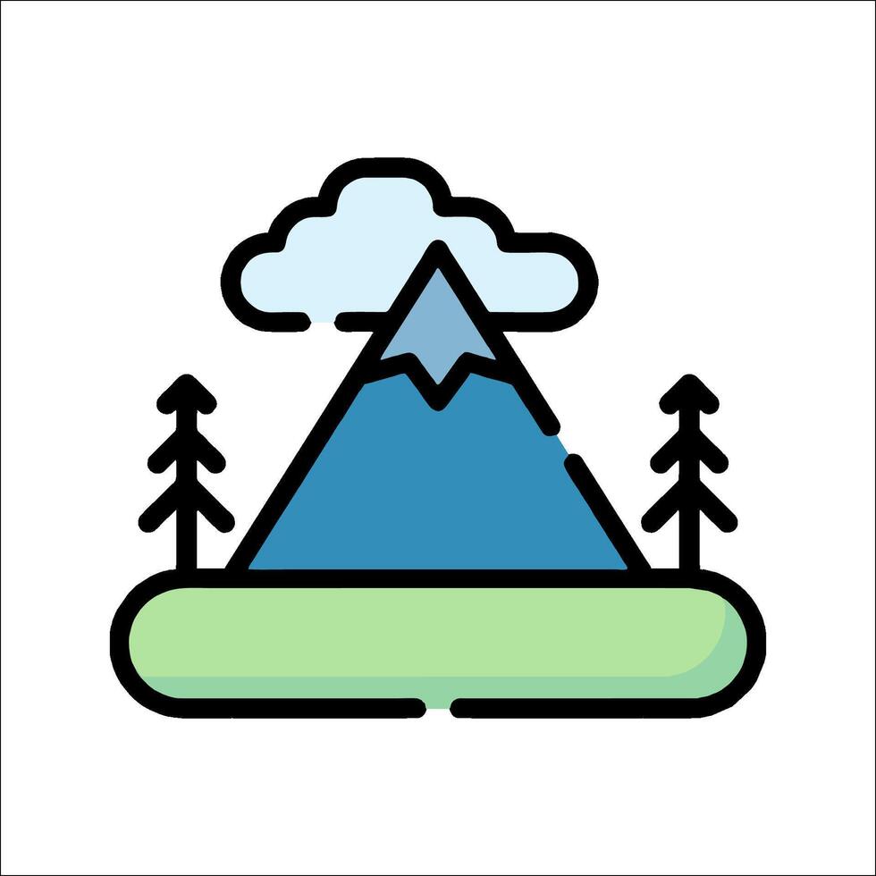 Mountain landscape icon illustration vector