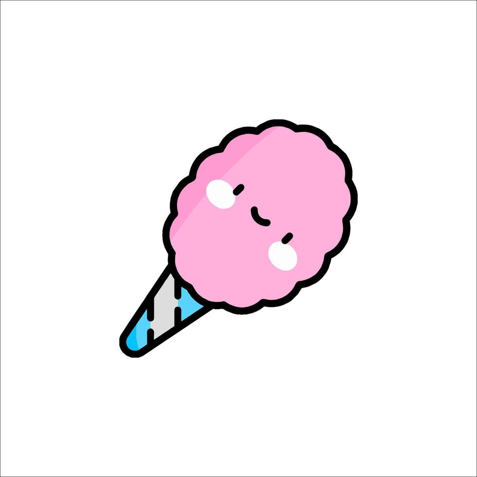 A cartoon ice cream cone with a pink and blue ice cream vector