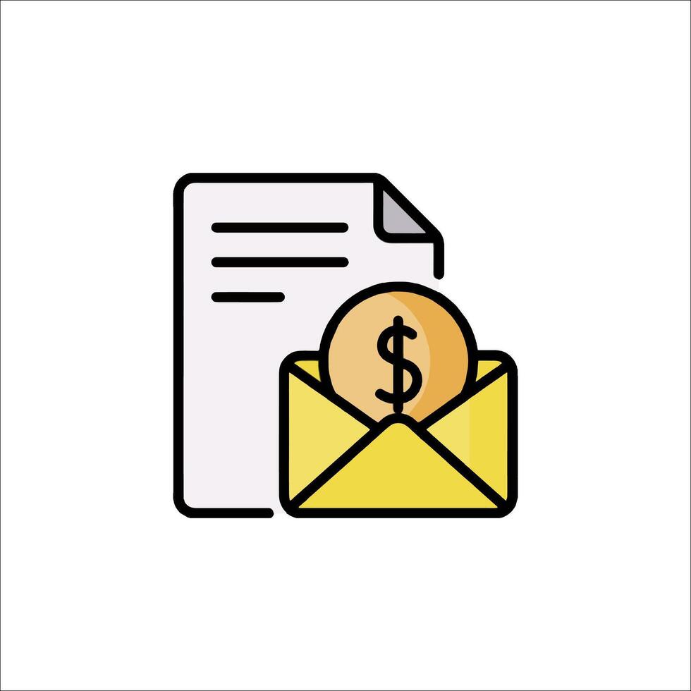 Money envelope icon with envelope and dollar sign vector