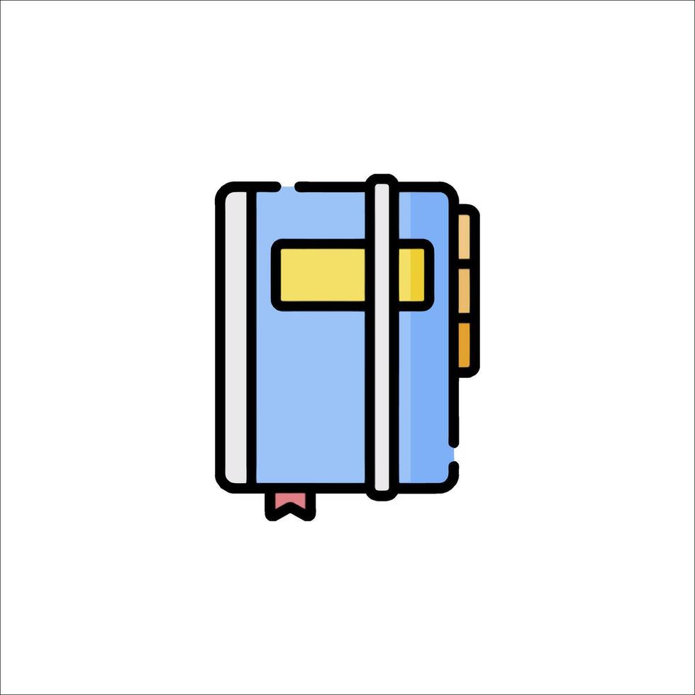 A blue notebook icon on a white background vector