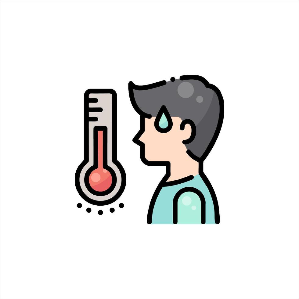 A man with a thermometer in his hand vector