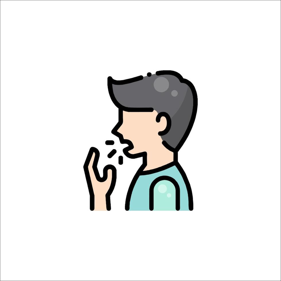 A man with his hand on his mouth and a finger to his nose vector