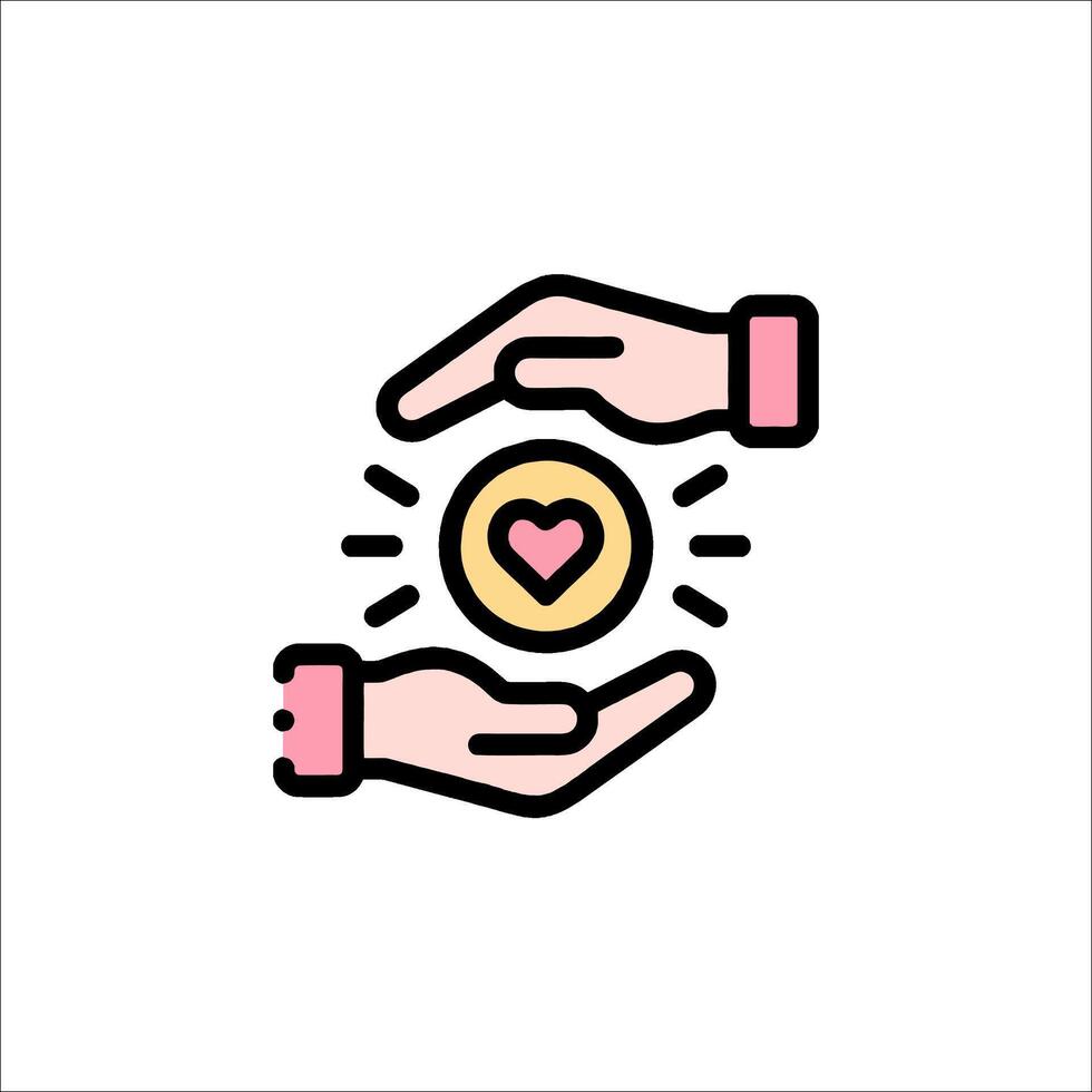 A hand holding a heart with a coin in it vector