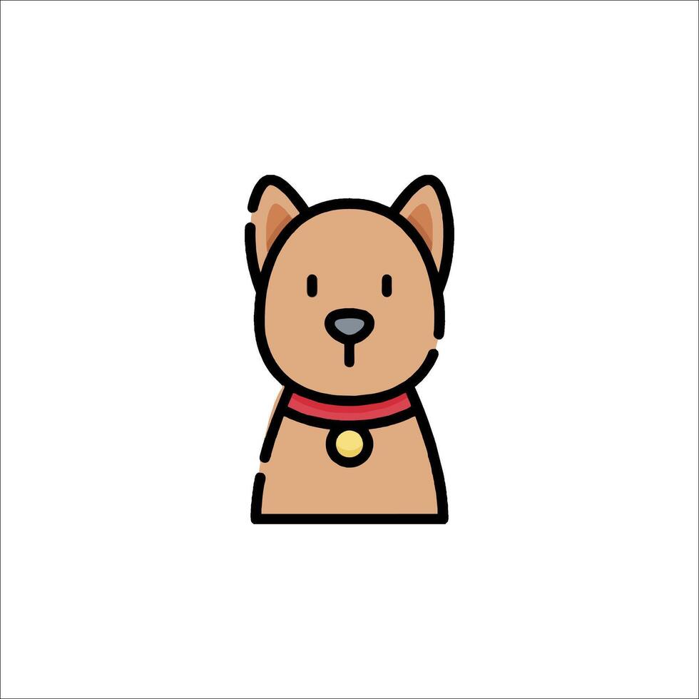 A dog with a red collar on a white background vector