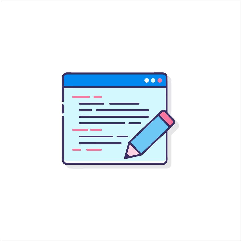 A pen and paper icon on a white background vector