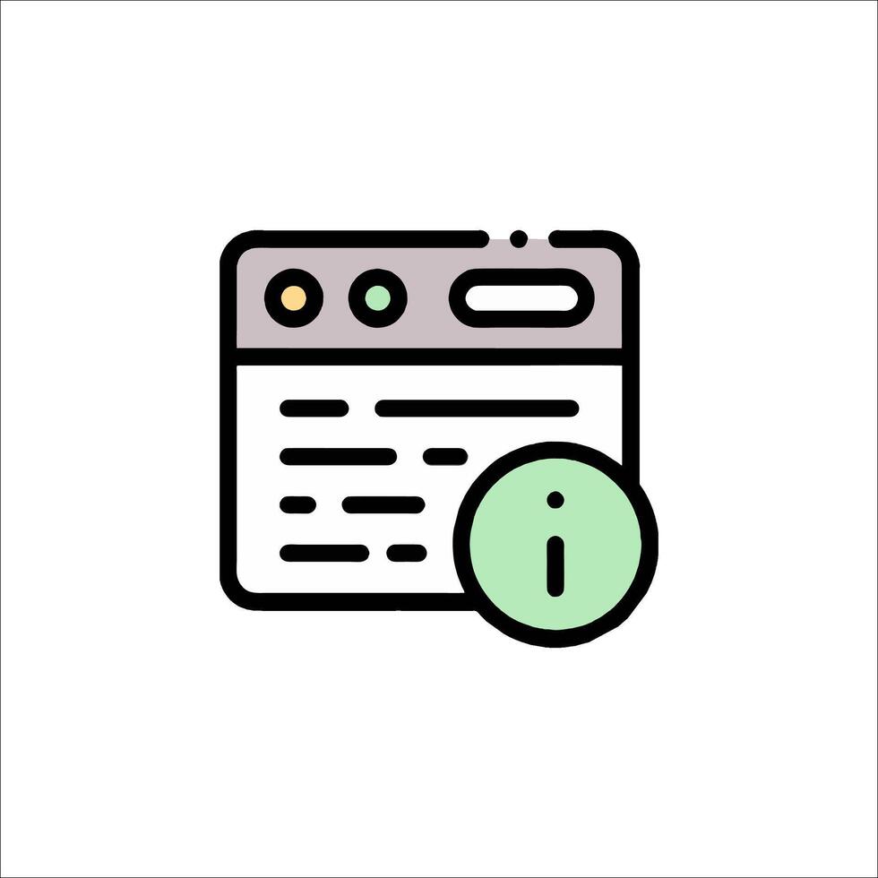 A computer icon with a green and white background vector