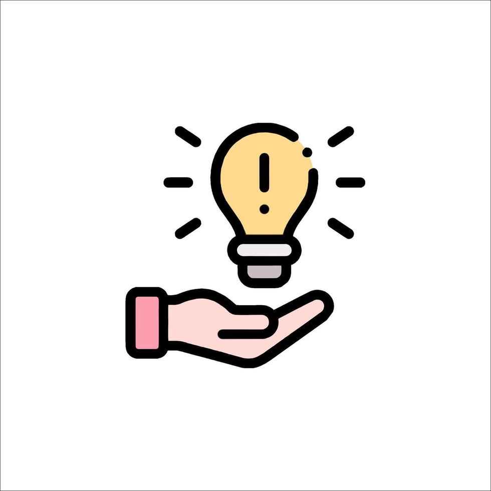 A hand holding a light bulb icon vector