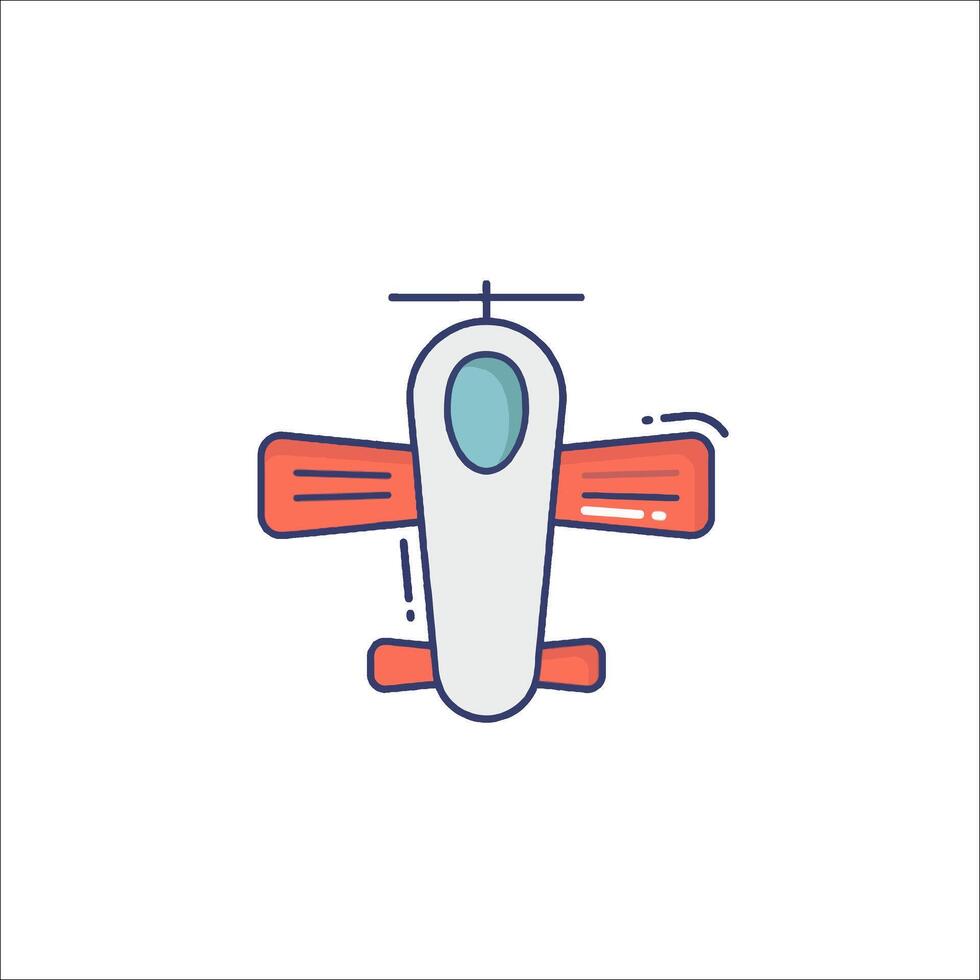 A plane icon with a propeller on top vector