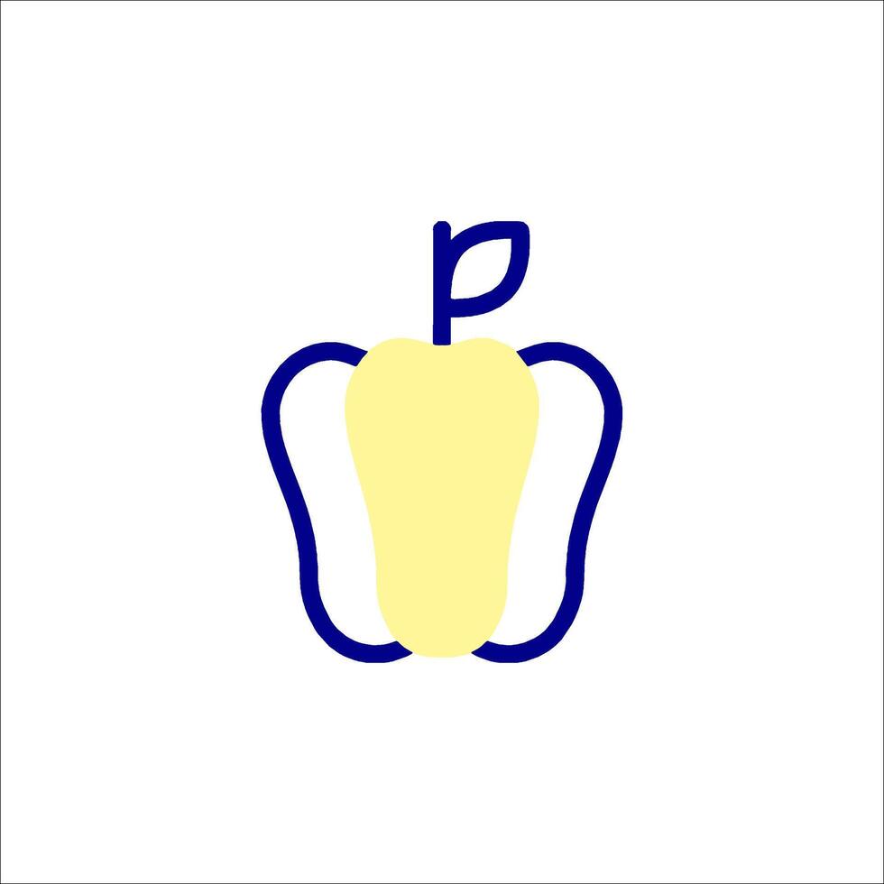 A yellow apple icon on a white background vector