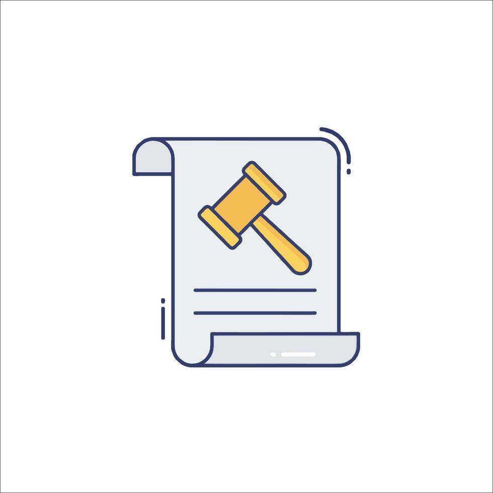 A gavel icon on a paper document vector