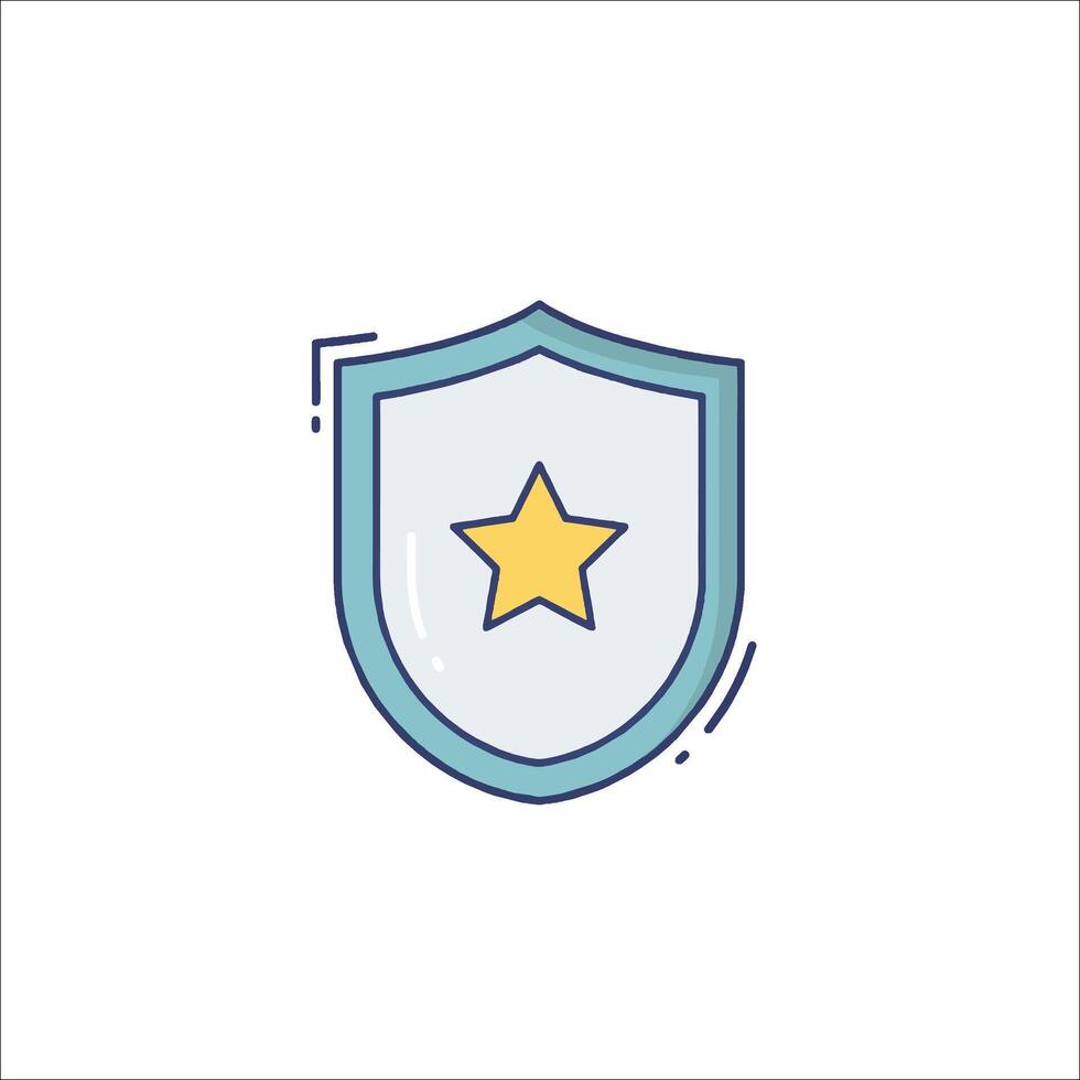A star on a shield icon vector