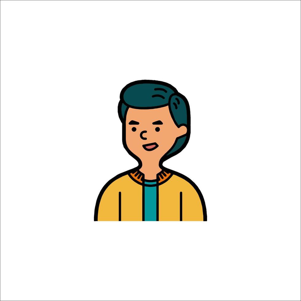 A man with a blue shirt and yellow jacket vector