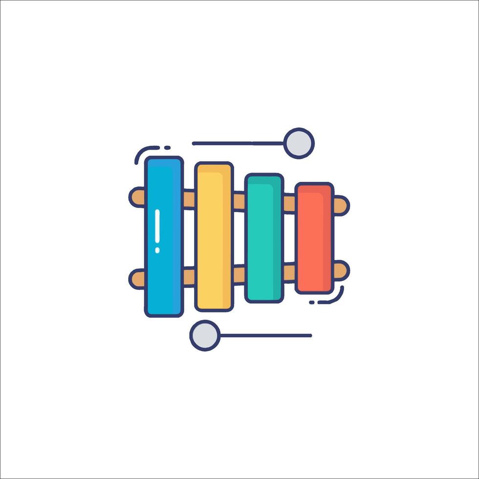 Colorful xylophone icon on white background vector