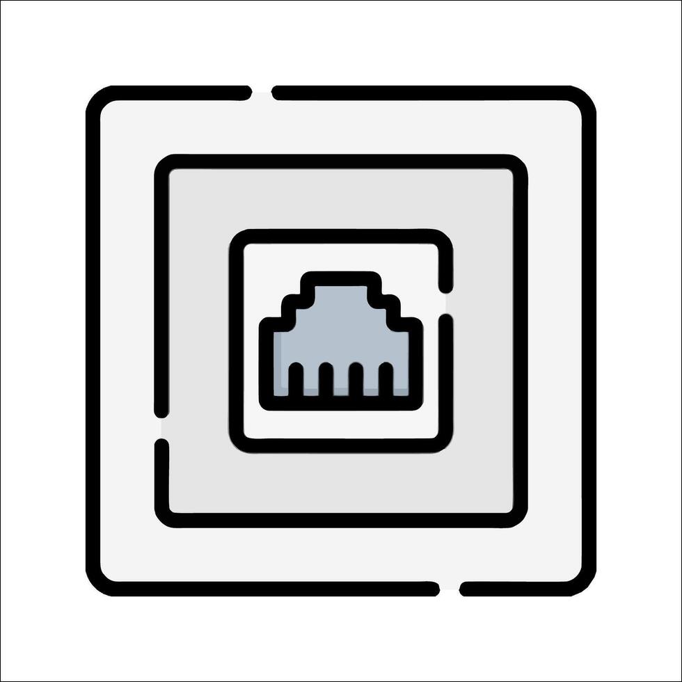 A square icon with a computer in it vector