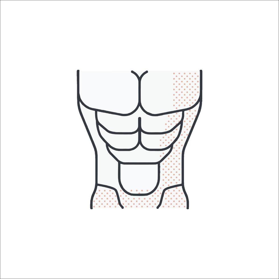 A man's torso with a dot pattern on it vector