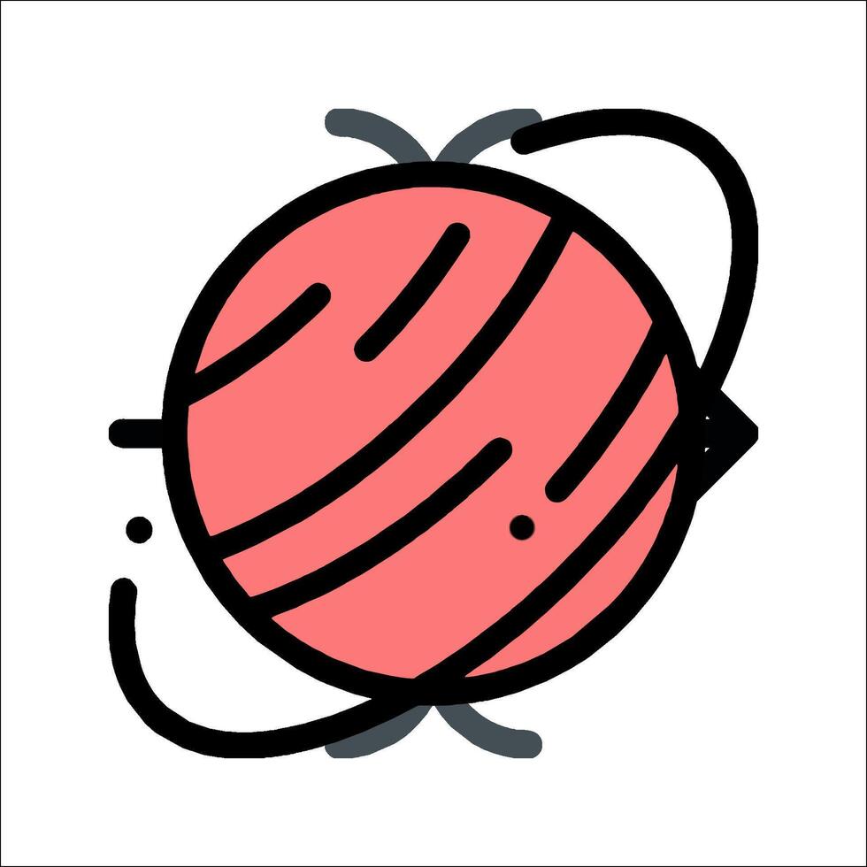 A red ball with a black line around it vector