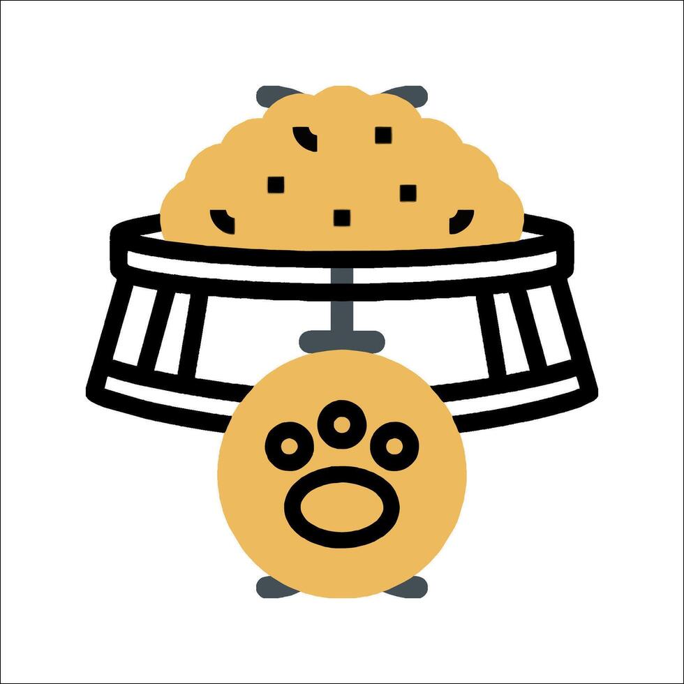 A cat's paw and a bowl of food vector